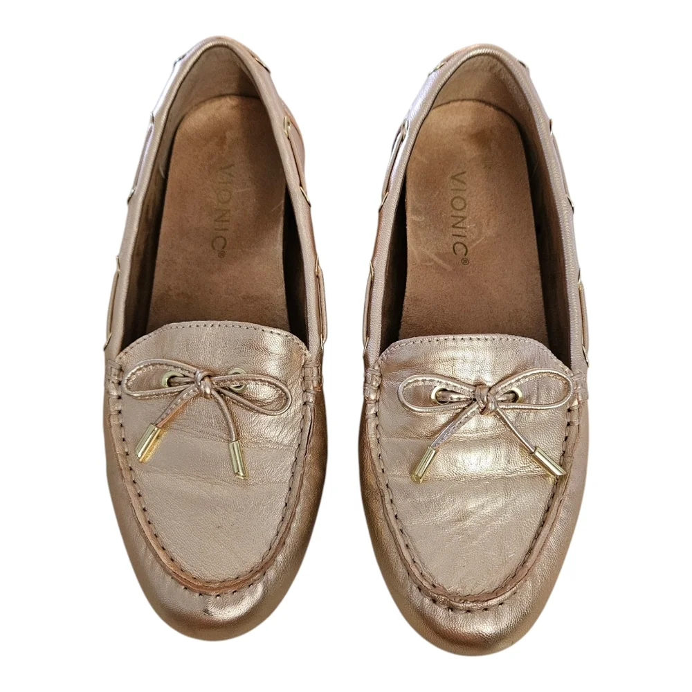 Vionic Virginia Metallic Loafer Rose Gold Women's 6.5